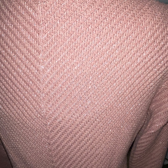 White House Black Market Sparkle Thread Cowl Neck Wool Blend Pink Sweater XS - Picture 5 of 7